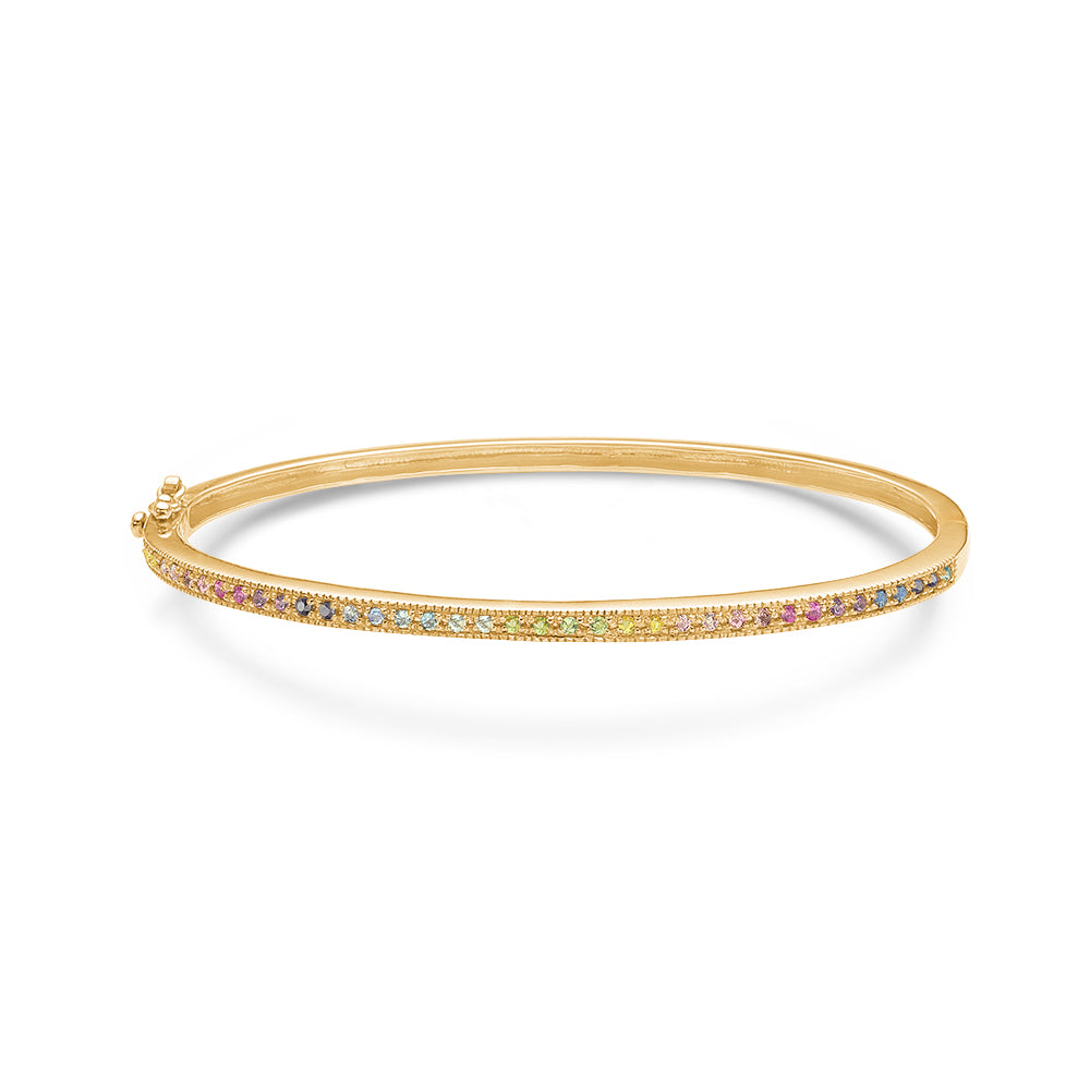 Mads Z Rainbow armring i 14 kt med ægte sten
