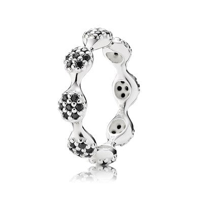 Outlet Pandora Ring med sorte zirkonia