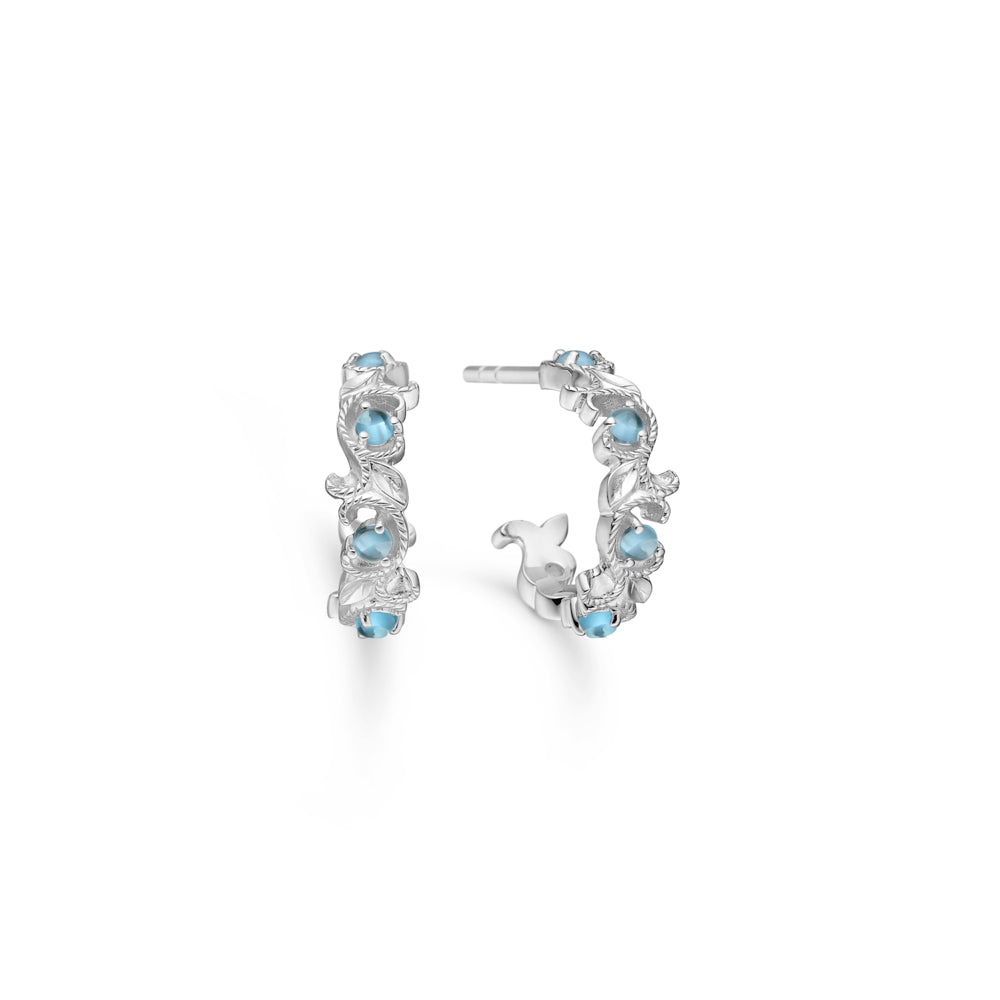 Mads Z "Vintage Blooming" ørestik m. London Blue Topas