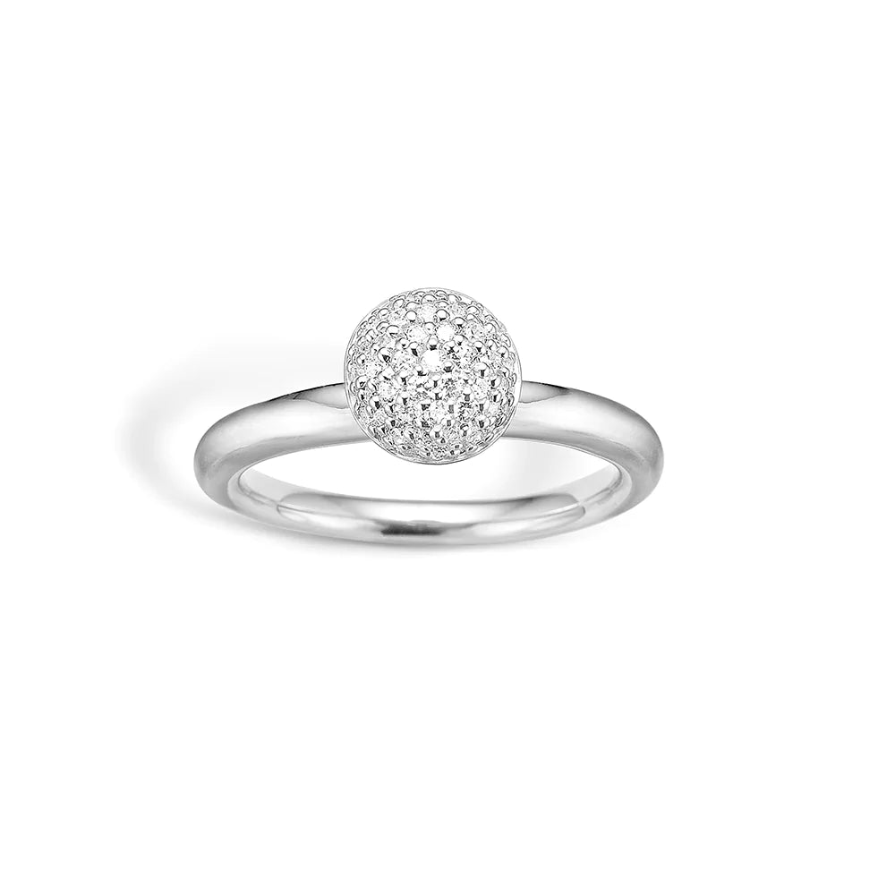 Outlet Blossom sølv ring med kugle