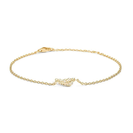 Blossom forgyldt armbånd med fjer