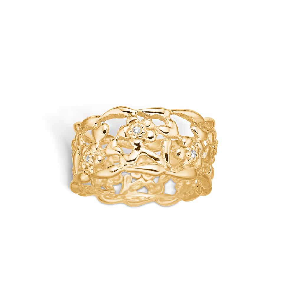 Blossom forgyldt ring