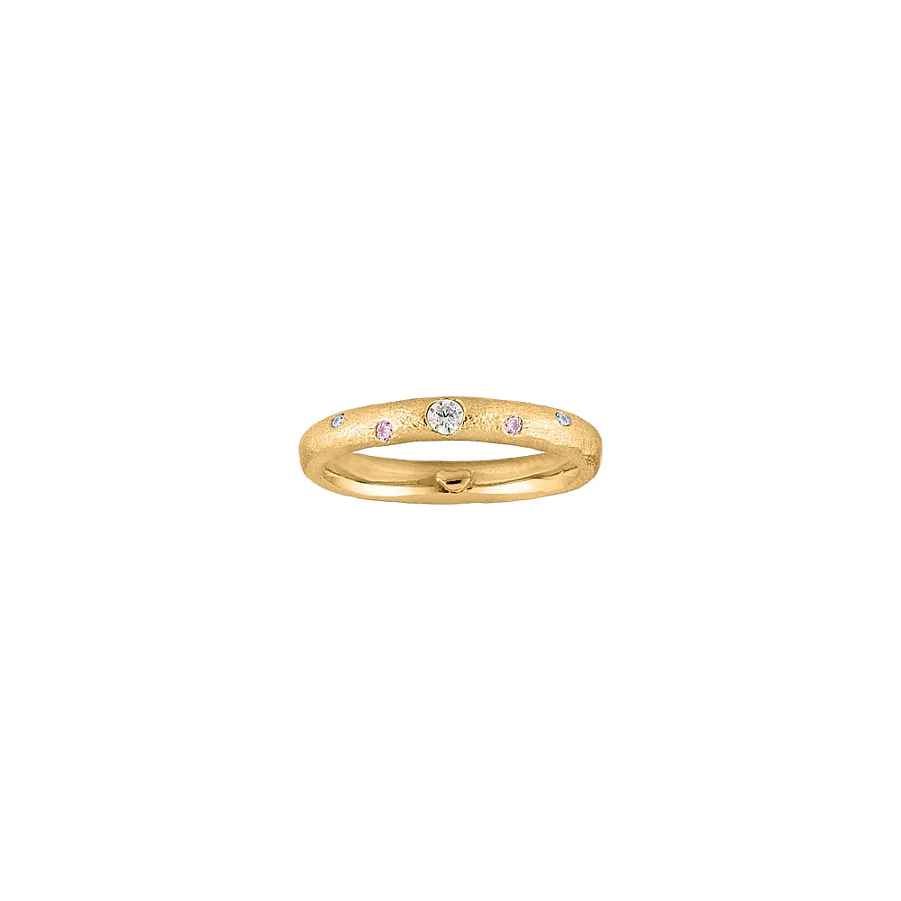Blossom forgyldt ring med sten