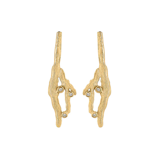 Blossom forgyldte ørestikker med sten