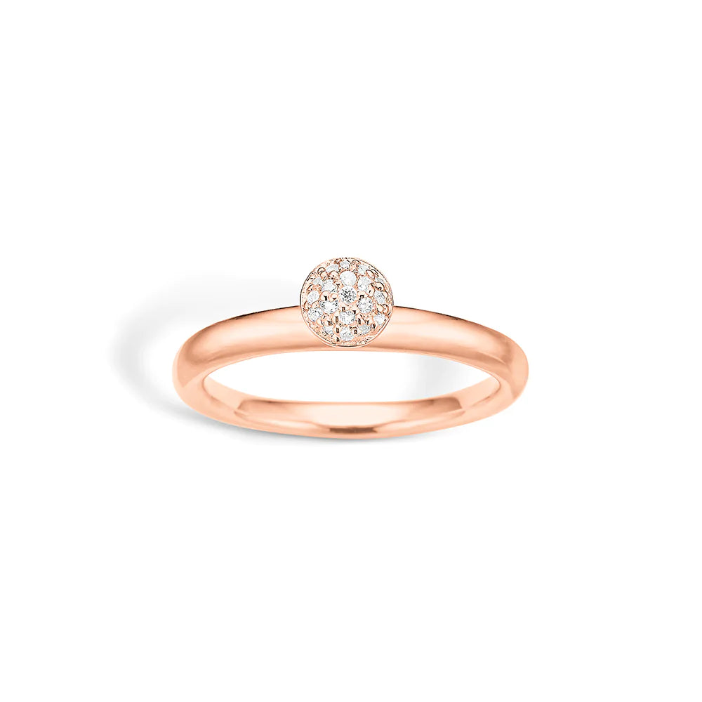 Outlet Blossom rosa forgyldt ring med kugle