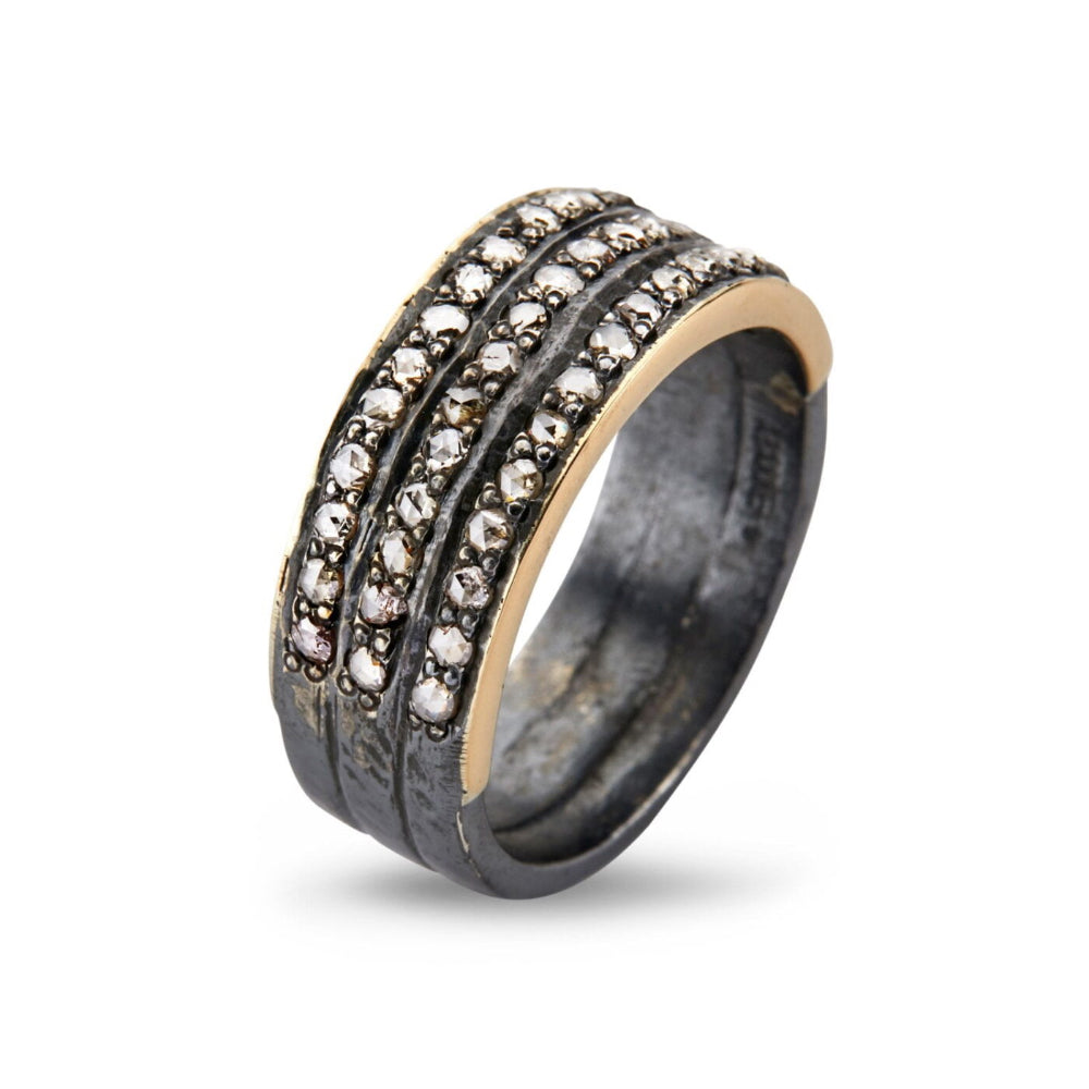 By Birdie Jackie Triple Pavé ring
