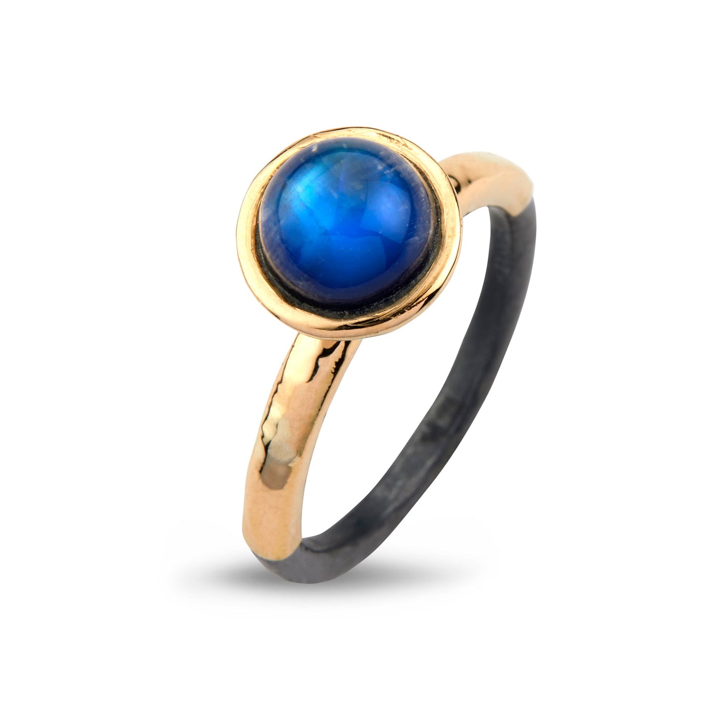 By Birdie Victoria Rose Rainbow Moon ring