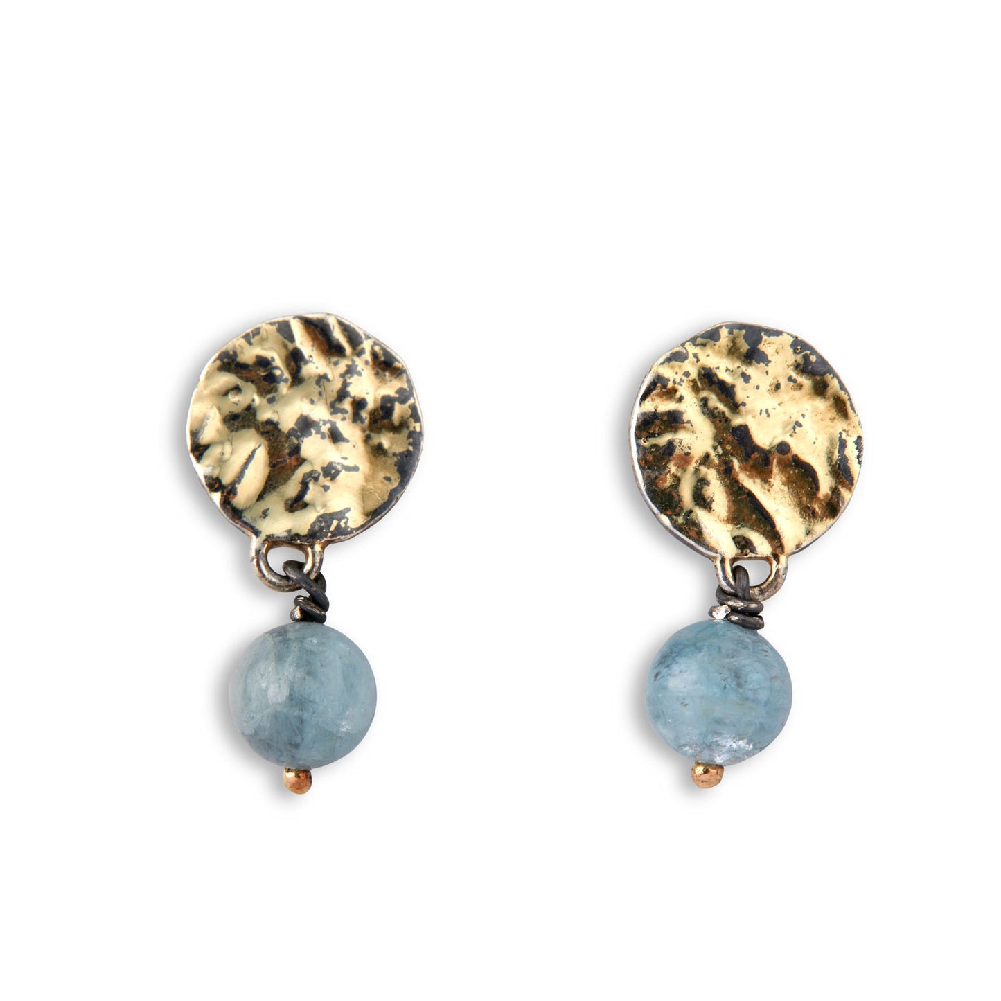 By Birdie Mani Coin Aqua øreringe