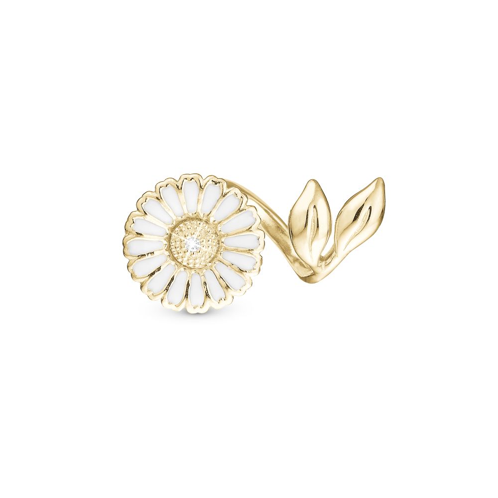 Christina Jewelery White Marguerite with Leafs Charm