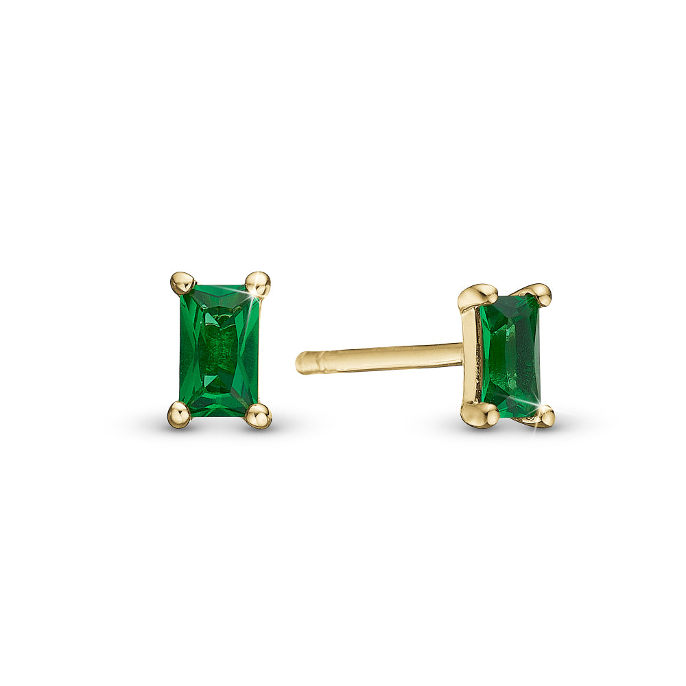 Christina Jewelry Green Baquette ørestikker