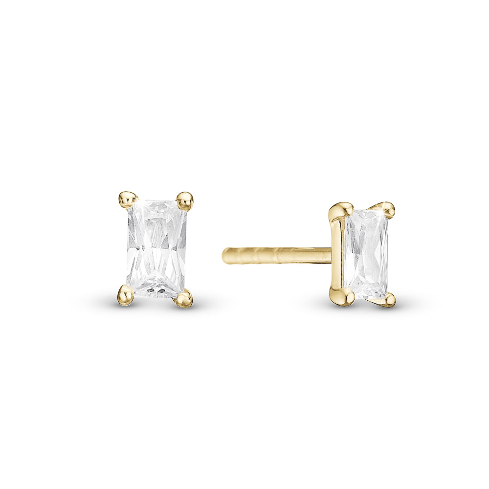 Christina Jewelry White Baguette ørestikker