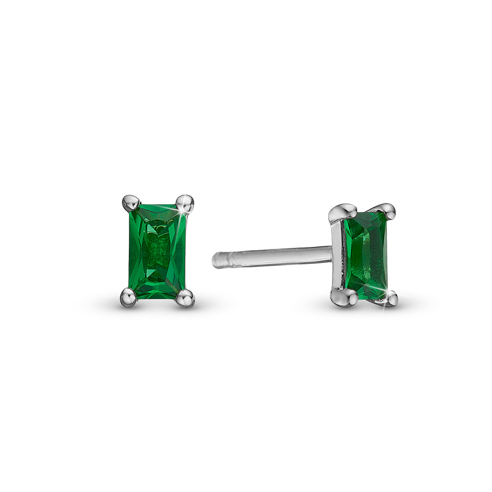 Christina Jewelry Green Baquette ørestikker