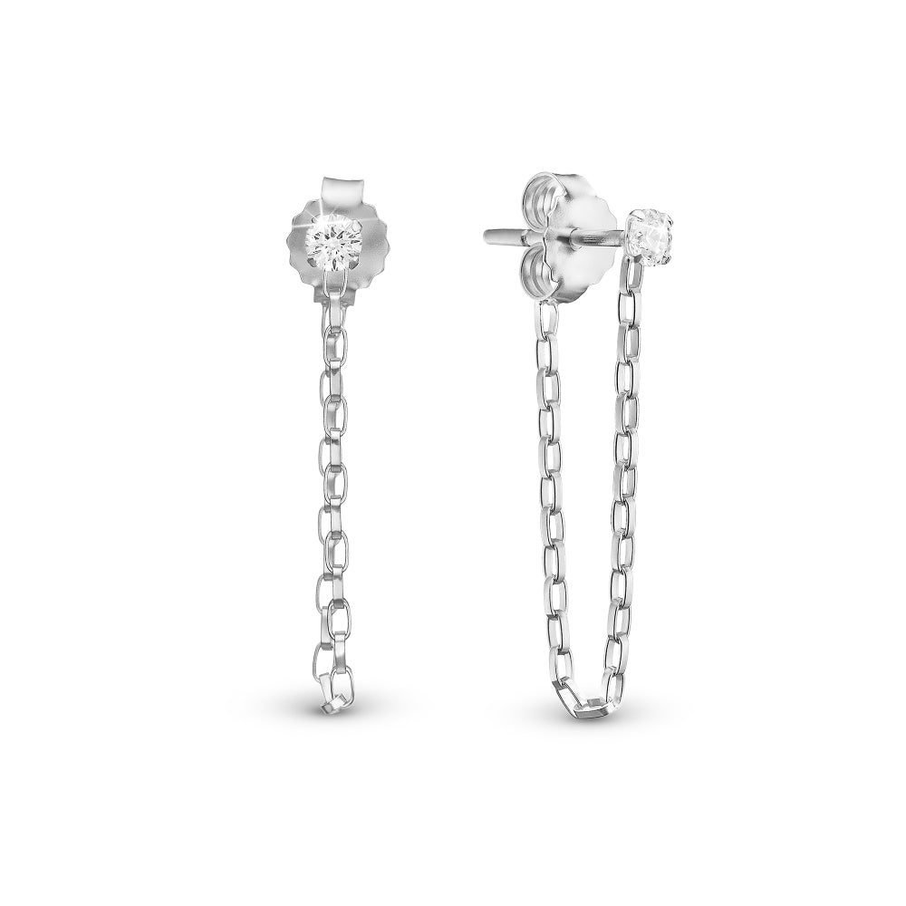 Christina Jewelry White CZ M Kæde ørehænger