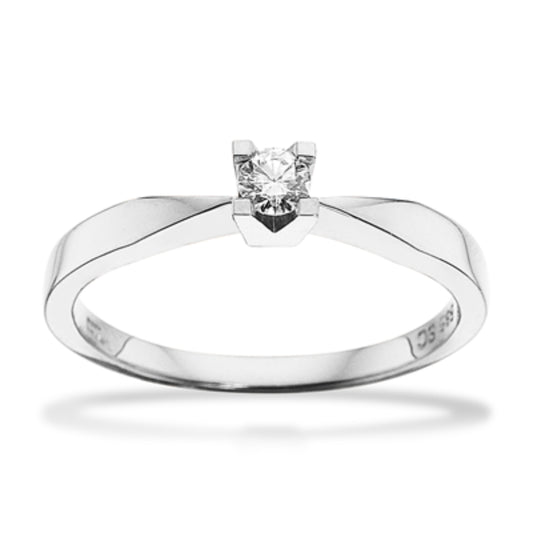 14kt hvidguld Kleopatra ring 0,10