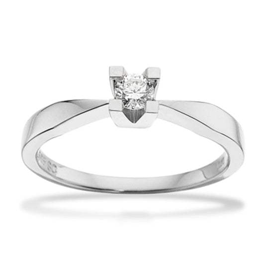 14kt hvidguld Kleopatra ring 0,15
