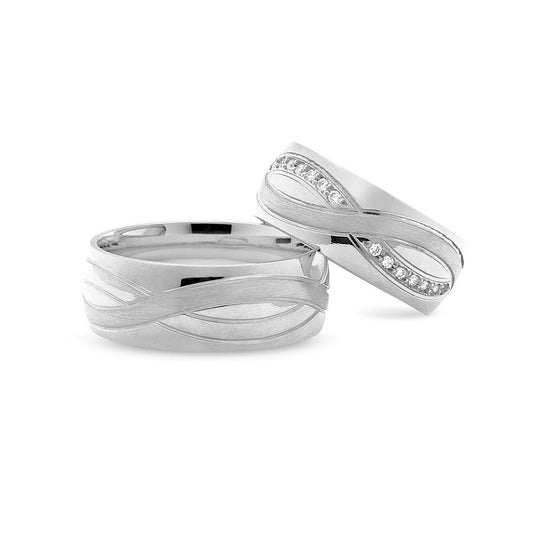 Nuran Vielses ringe en 0,02 ct. TW / VS diamant. 0,14ct 14kt Hvidguld (pris fra 19.900,00,- pr. stk.)