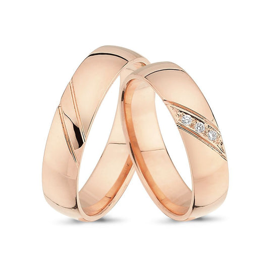 Nuran Vielses ringe A3426 3x0,01ct, 14kt Rosaguld (pris fra 12.275,00,- pr. stk.)
