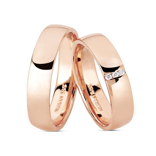 Nuran Vielses ringe A3439 3x0,01ct, 14kt Rosaguld (pris fra 11.475,00,- pr. stk.)