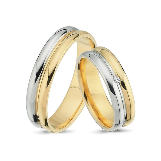 Nuran Vielses ringe A3830 1x0,01ct, Rød- og Hvidguld (pris fra 10.150,00,- pr. stk.)