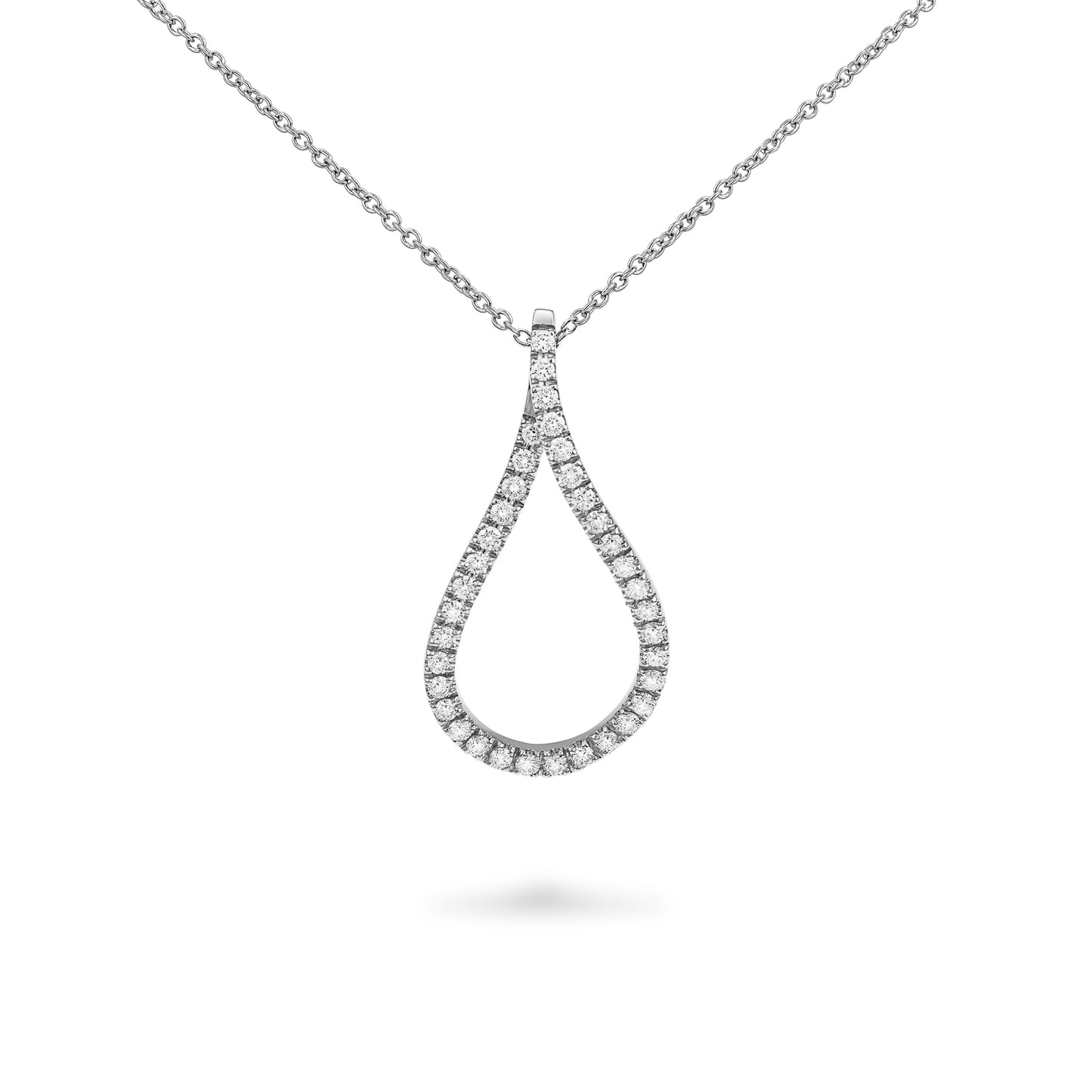 Hvidgulds halskæde 18 kt m. brillanter