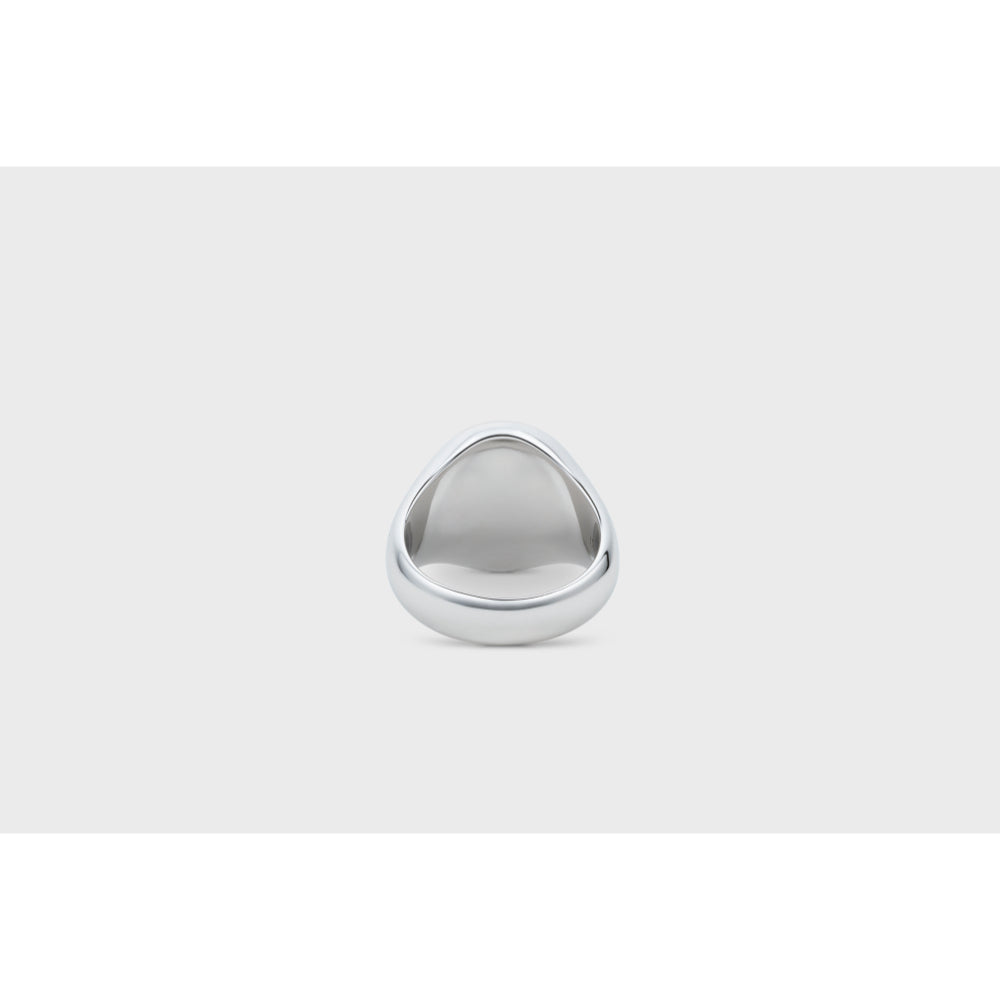 Ix Studios Oval Signet Hawks Eye Silver Ring