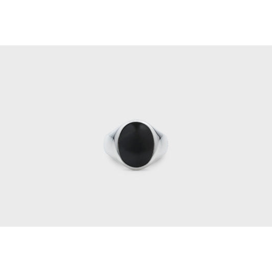 Ix Studios Oval Signet Hawks Eye Silver Ring