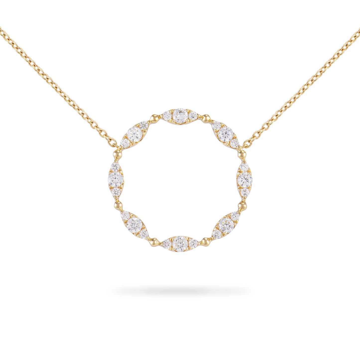 Guld halskæde 18 kt m. brillanter