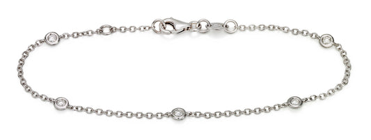 Hvidgulds armbånd 18 kt m. brillanter