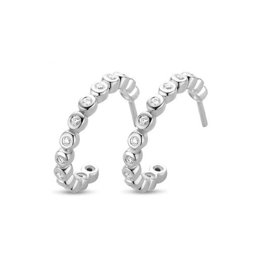 Spirit Icons Flow creol, 14 kt., hvidguld