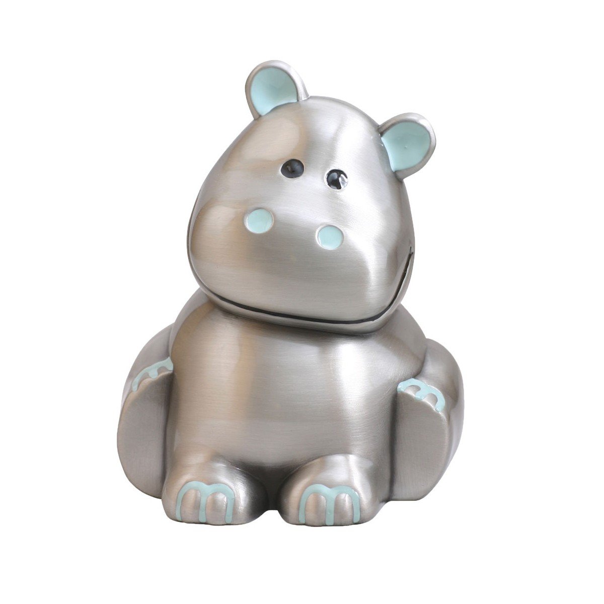 Sparebøsse Flodhest med lyseblå emajle FT