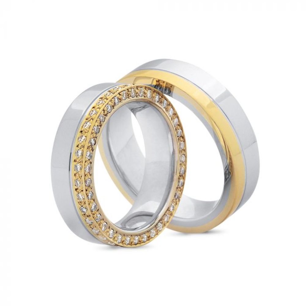 Nuran Vielses ringe L1813 14kt Hvidguld/Rødguld (pris fra 33.025,00,- pr. stk.)