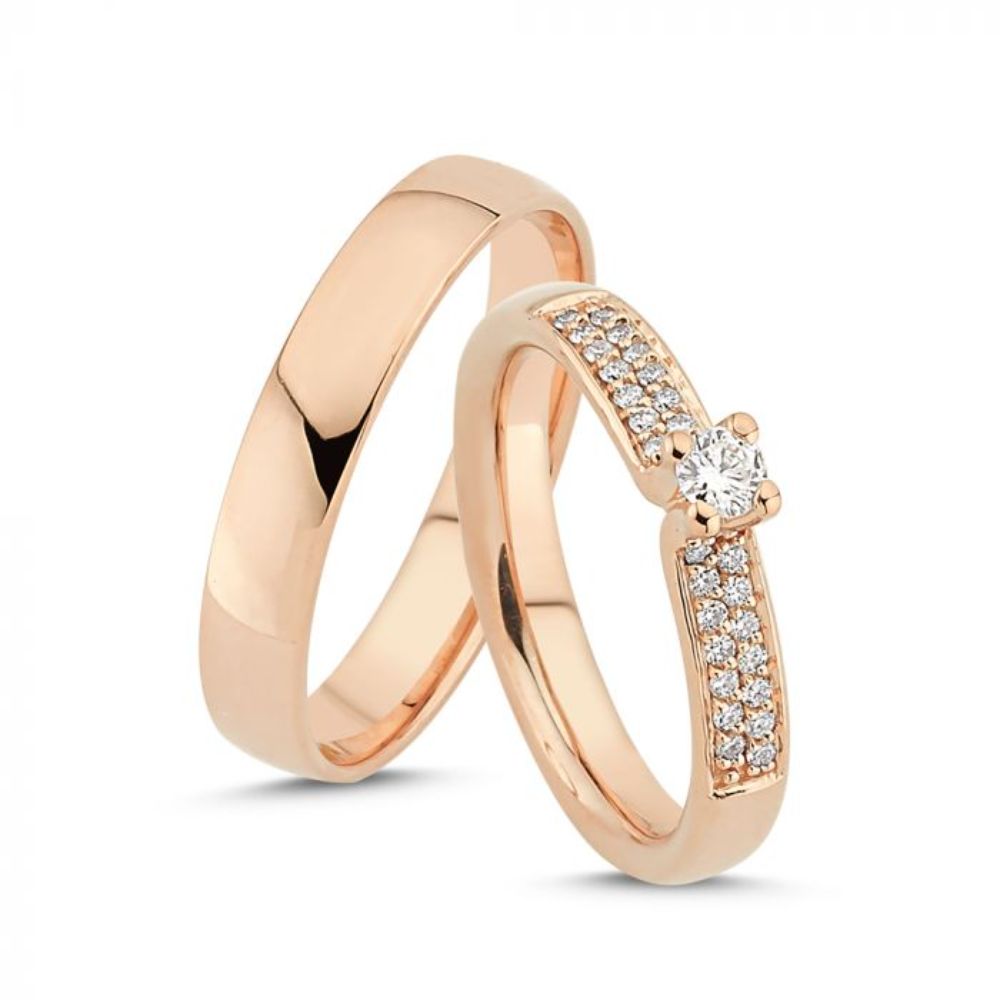 Nuran Vielses ringe A4086 14kt Rosaguld (pris fra 7.275,00,- pr. stk.)