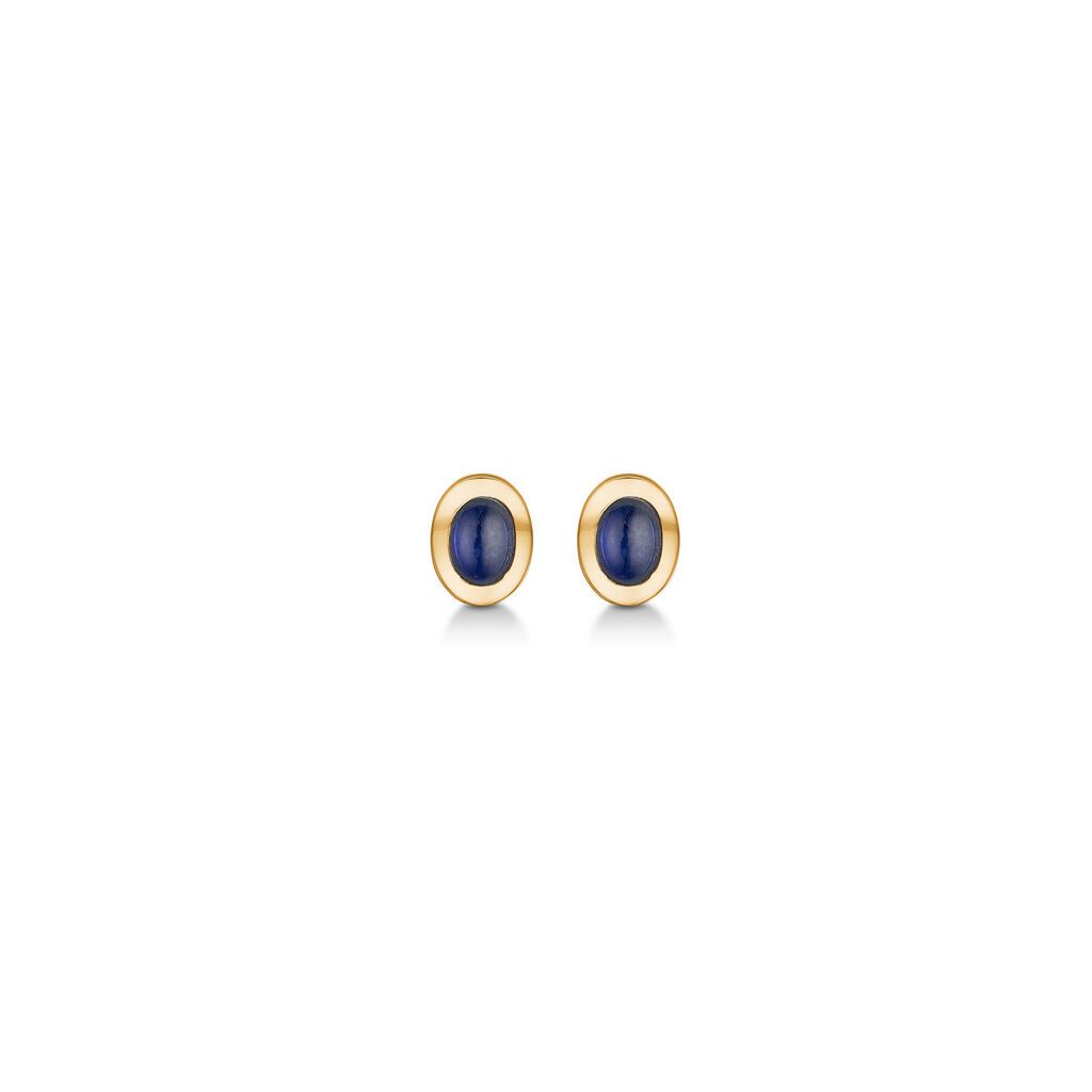 Mads Z Cabochon øreringe 14 kt. guld med safir