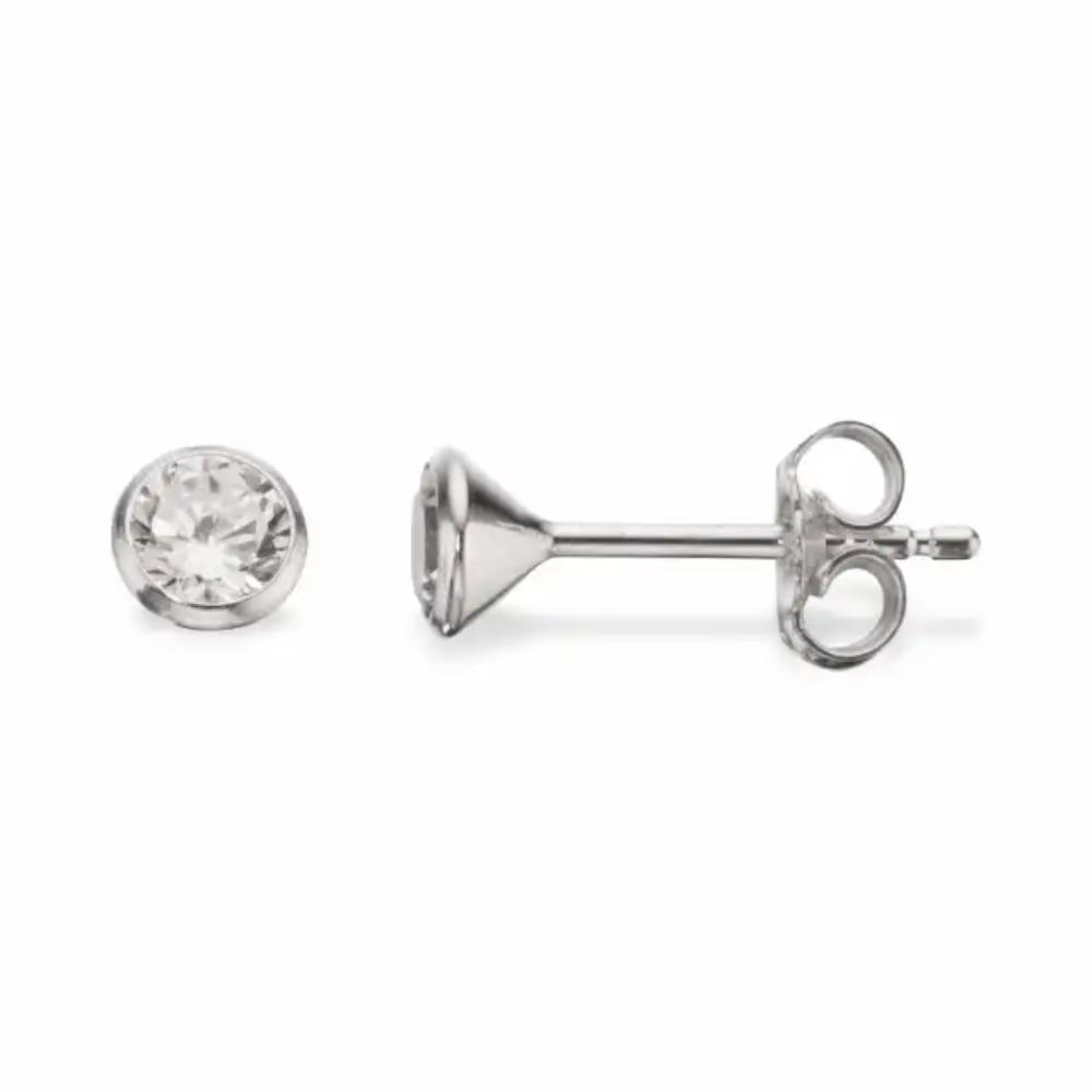Ørepynt syn. zir. 4 mm sølv