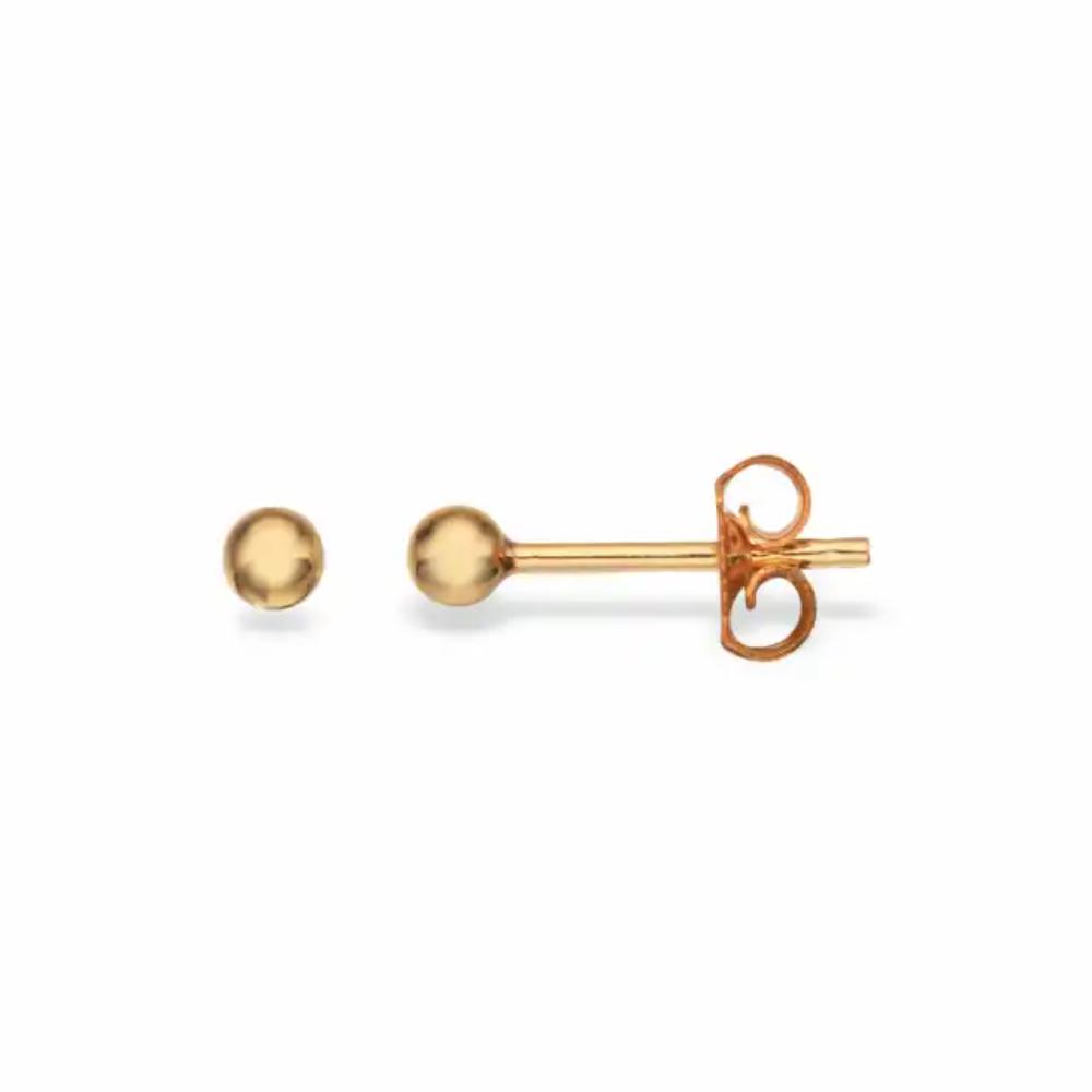 Ørepynt kugle 2 mm forgyldt
