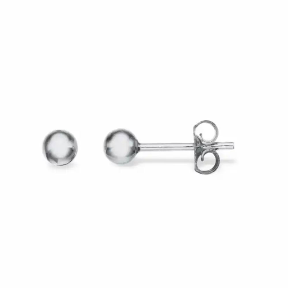 Ørepynt kugle 4 mm sølv