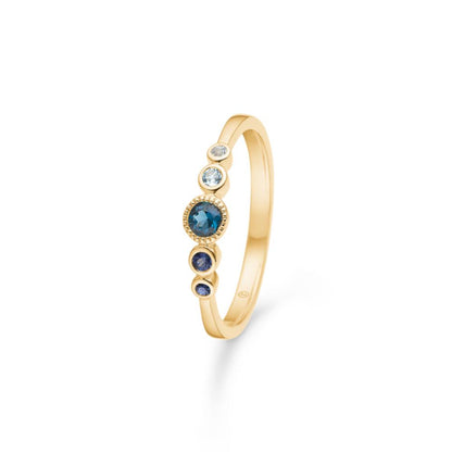 Mads Z "Blue Poetry" 14 kt. ring m. London Blue Topas