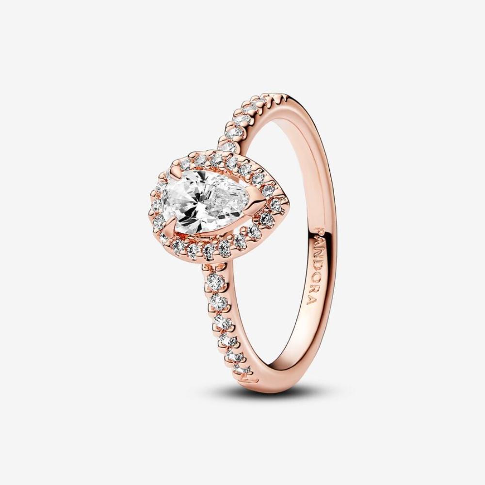 Pandora Forgyldt rosegold ring med cubic zirkonia