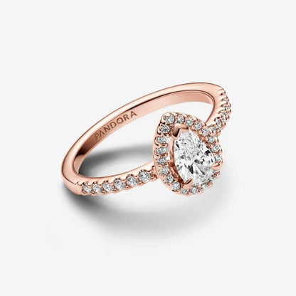 Pandora Forgyldt rosegold ring med cubic zirkonia