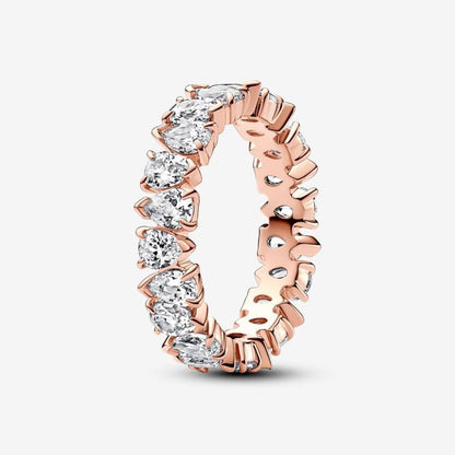 Pandora Forgyldt rosegold ring med cubic zirkonia