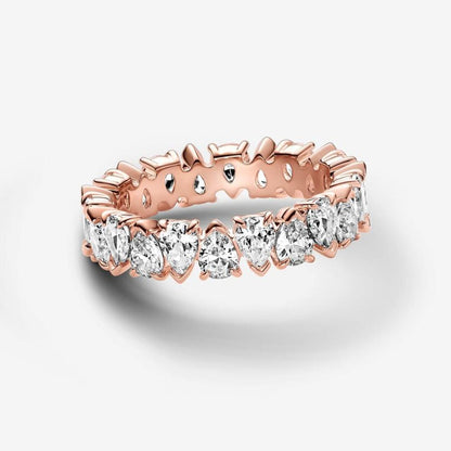 Pandora Forgyldt rosegold ring med cubic zirkonia