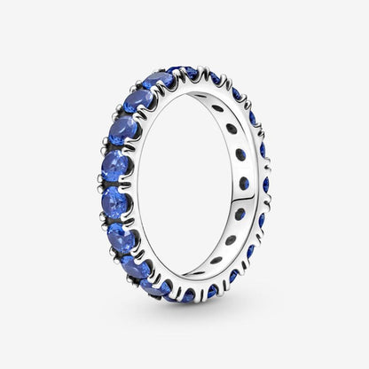 Panora Sølv Ring m. Prinsess blue crystal