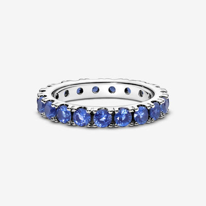 Panora Sølv Ring m. Prinsess blue crystal