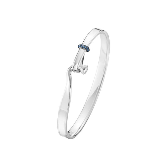 Georg Jensen Torun Bangle Silver and Blue Sapphire