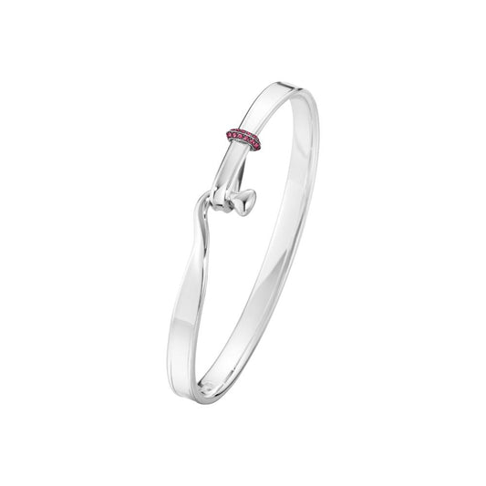 Georg Jensen Torun Bangle Silver and Pink Sapphire