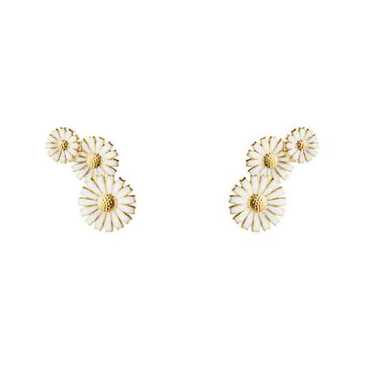 Georg Jensen Daisy 3 Flower Layered Earring FG