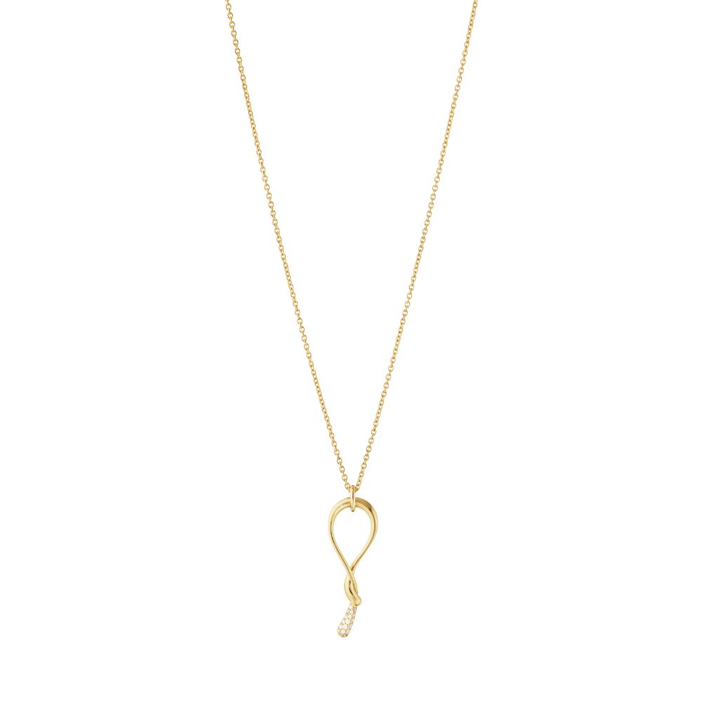 Georg Jensen Mercy Swirl Pendant Diamond Pave 0,04ct. YG