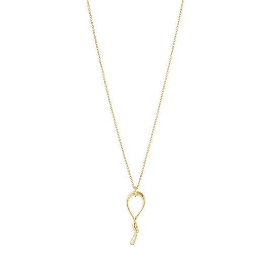 Georg Jensen Mercy Swirl Pendant Diamond Pave 0,04ct. YG