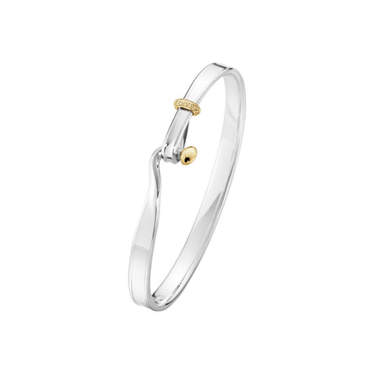 Georg Jensen Torun Bangle Silver and Champagne dia. 0,08ct.
