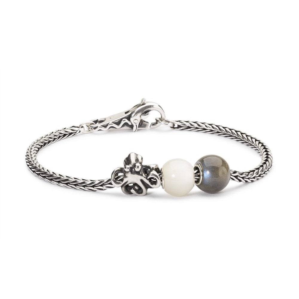 Trollbeads Rund hvid Månesten